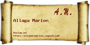 Allaga Marion névjegykártya